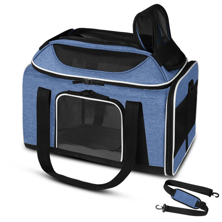 Pet Carrier Top Expandable Southwest Airline Approved Soft Small Dog Cat Carrier For 1 15 LBS Pets With Locking Safety Zipper And Anti Scratch